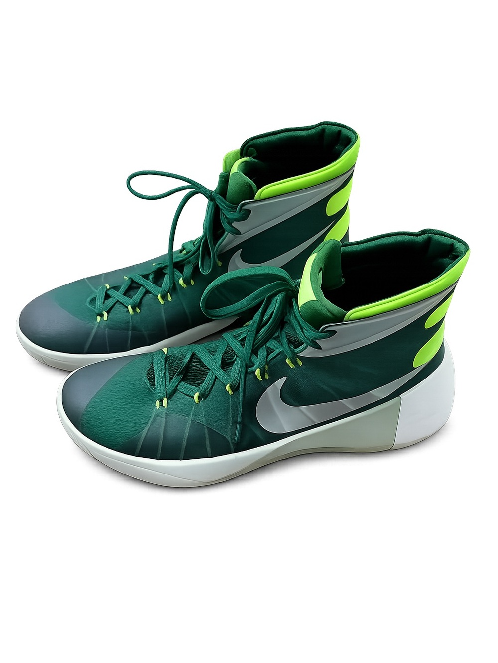 Nike Hyperdunk 2015 Basketball Shoes Green Volt White Mens Size 11.5 749645-303
